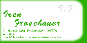 iren froschauer business card